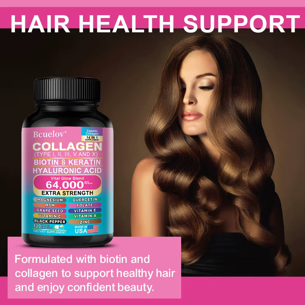 Collagen Peptide Supplement, Anti-Aging, Youthful Glow, Skin Elasticity, Strong Joints, Healthy Hair Growth, Healthy Nails