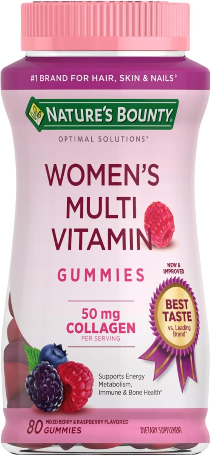 Optimal Solutions Women'S Multivitamin, Immune and Cellular Energy Support, Bone Health, Raspberry Flavor, 80 Gummies, 40 Total Servings