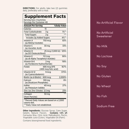 Optimal Solutions Women'S Multivitamin, Immune and Cellular Energy Support, Bone Health, Raspberry Flavor, 80 Gummies, 40 Total Servings