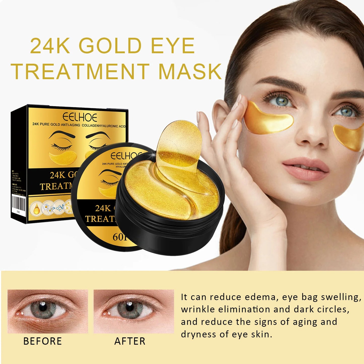 Parches oro antiojeras hidratante
