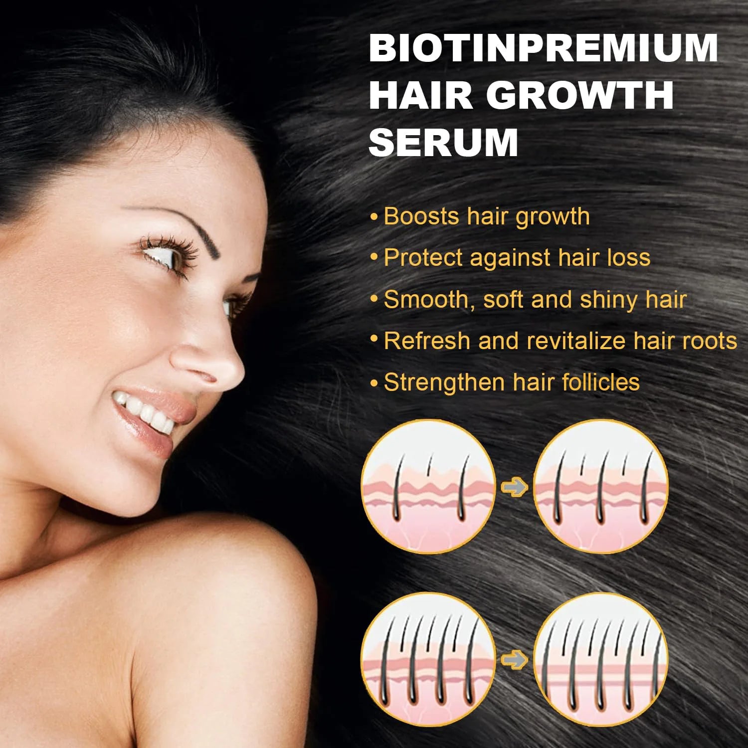 Biotin hair growth treatment scalp spray
