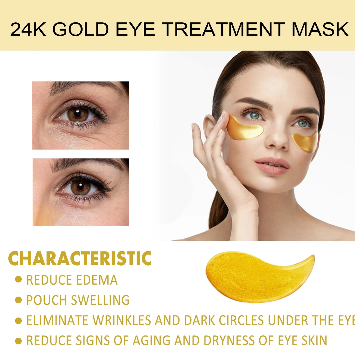 24K gold under eye patches 60 pares