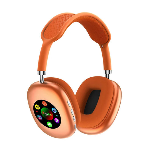 New Wireless Headphones with Detachable Smart LCD Color Touch Screen Hifi Stereo Long Battery Life Over-Ear Headset 2026 Hot