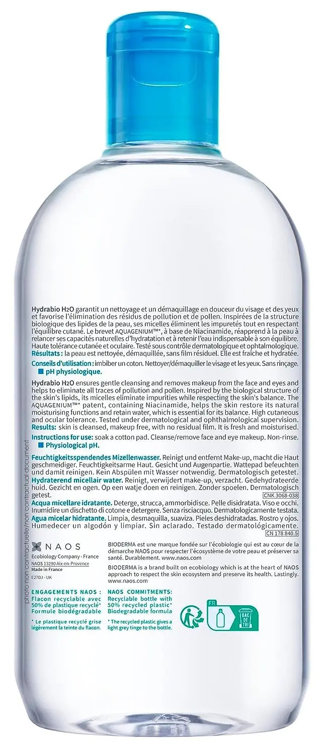 Micellar water limpiador facial suave