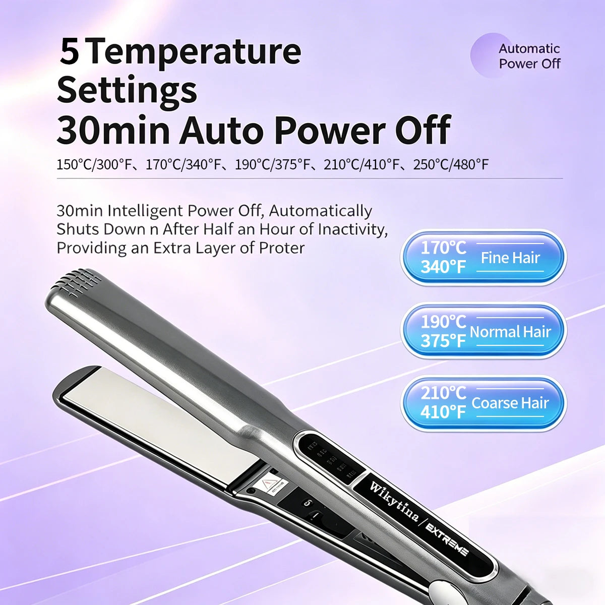 Titanium flat iron professional calentamiento rápido