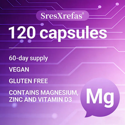 Magnesium Complex Capsules - Support Muscle, Bone, Heart Health, Improve Sleep, Stress & Anxiety Relief, Promote Brain Health